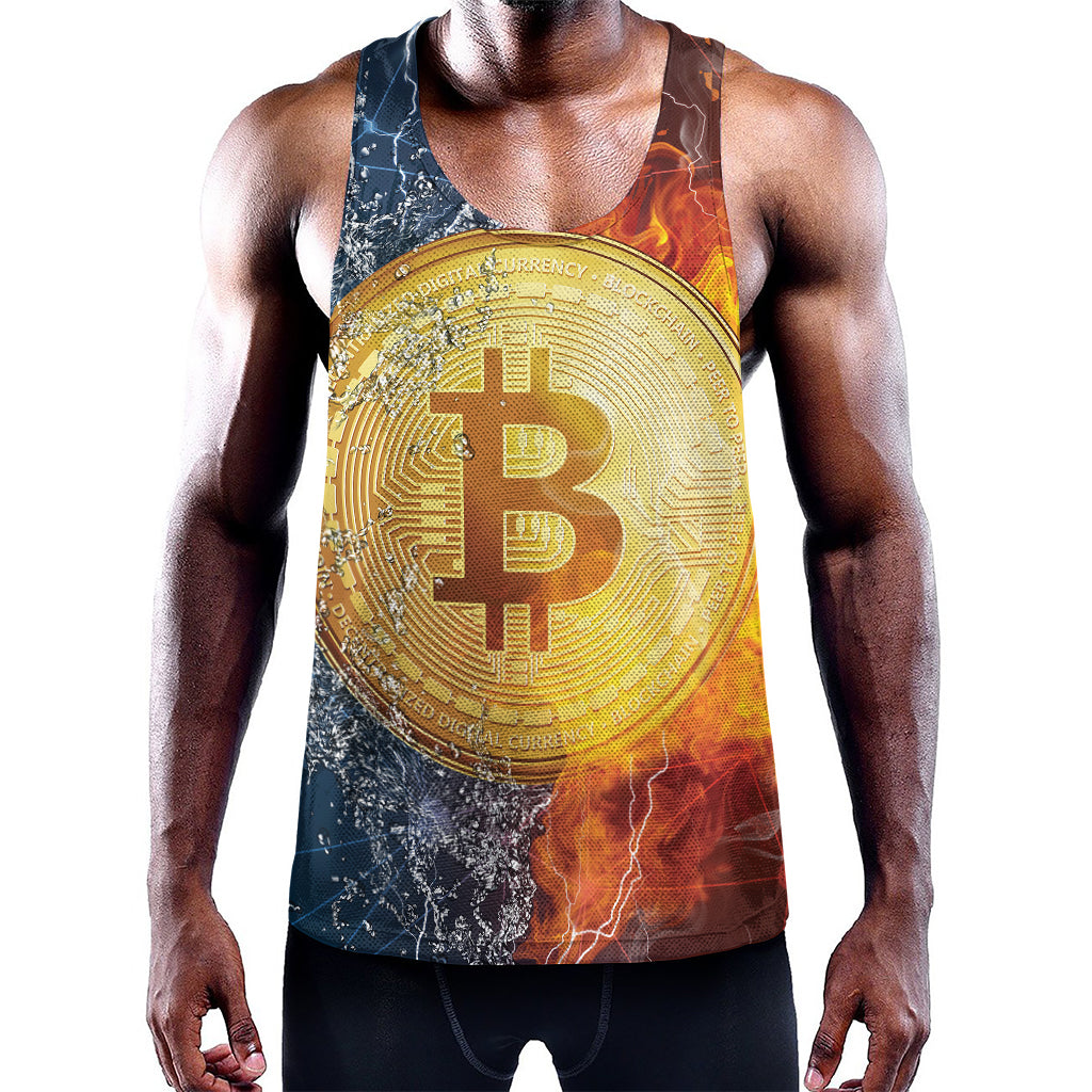 Fire And Water Bitcoin Print Training Tank Top