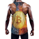 Fire And Water Bitcoin Print Training Tank Top