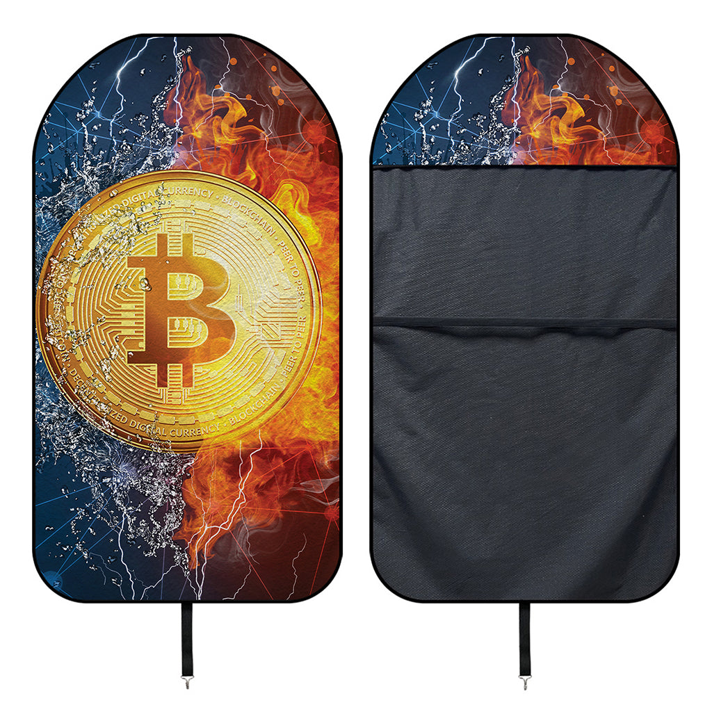 Fire And Water Bitcoin Print Waterproof Car Seat Cover