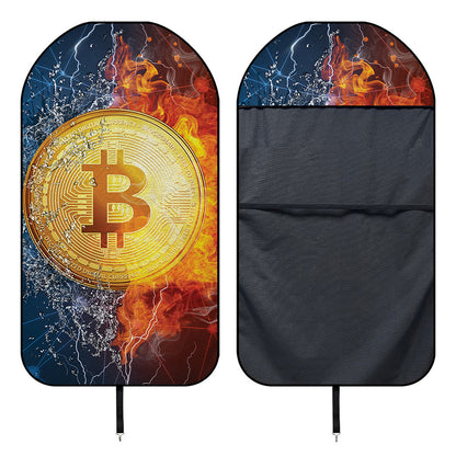Fire And Water Bitcoin Print Waterproof Car Seat Cover