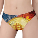 Fire And Water Bitcoin Print Women's Panties