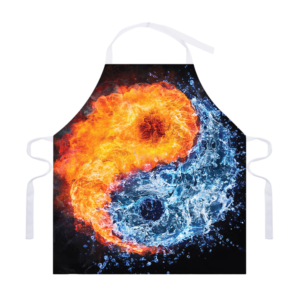 Fire And Water Yin Yang Print Adjustable Apron