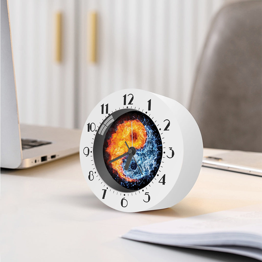 Fire And Water Yin Yang Print Alarm Clock