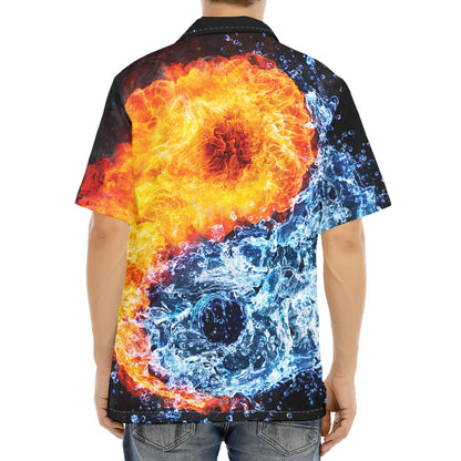 Fire And Water Yin Yang Print Aloha Shirt