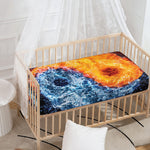 Fire And Water Yin Yang Print Baby Crib Sheet