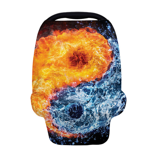 Fire And Water Yin Yang Print Baby Seat Cover