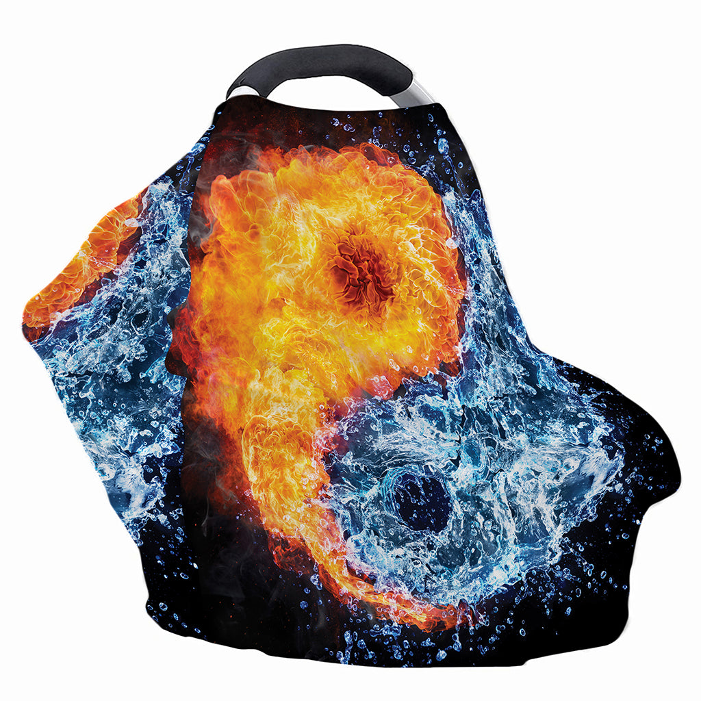 Fire And Water Yin Yang Print Baby Seat Cover