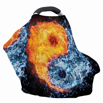 Fire And Water Yin Yang Print Baby Seat Cover