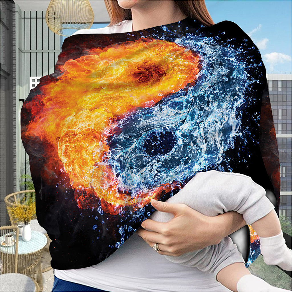 Fire And Water Yin Yang Print Baby Seat Cover