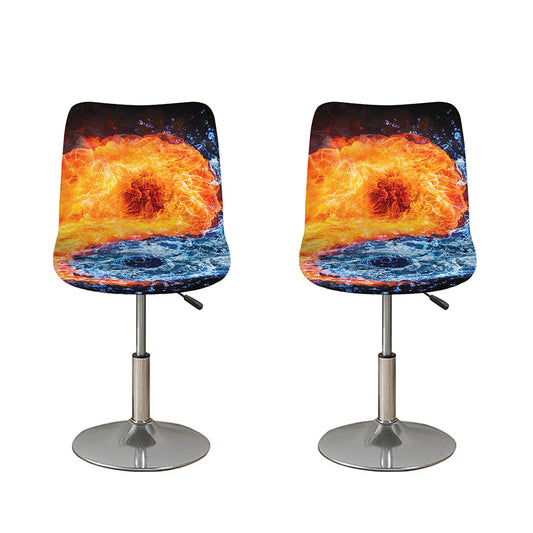 Fire And Water Yin Yang Print Bar Stool Covers