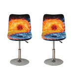 Fire And Water Yin Yang Print Bar Stool Covers