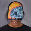 Fire And Water Yin Yang Print Baseball Cap