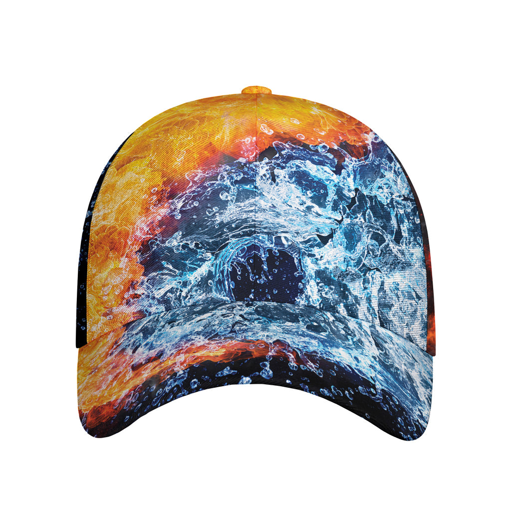 Fire And Water Yin Yang Print Baseball Cap