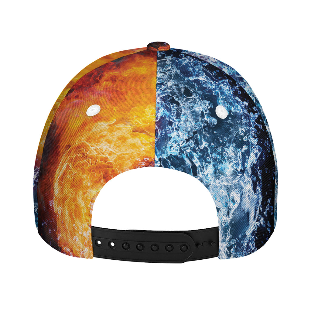 Fire And Water Yin Yang Print Baseball Cap