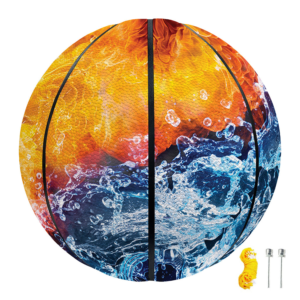 Fire And Water Yin Yang Print Basketball