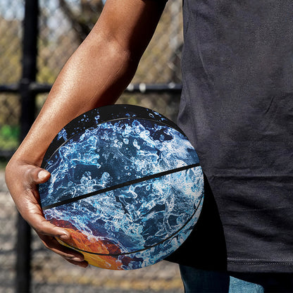 Fire And Water Yin Yang Print Basketball