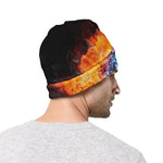 Fire And Water Yin Yang Print Beanie