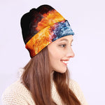 Fire And Water Yin Yang Print Beanie