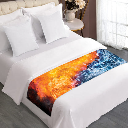 Fire And Water Yin Yang Print Bed Runner