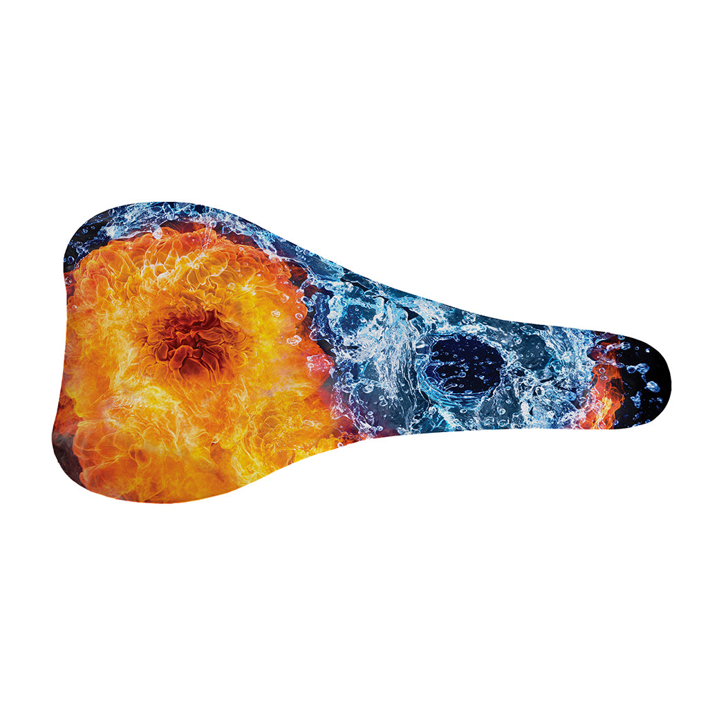 Fire And Water Yin Yang Print Bicycle Seat Cover