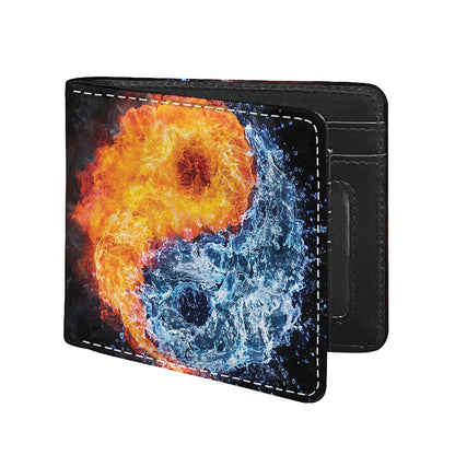 Fire And Water Yin Yang Print Bifold Wallet