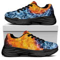 Fire And Water Yin Yang Print Black Chunky Shoes