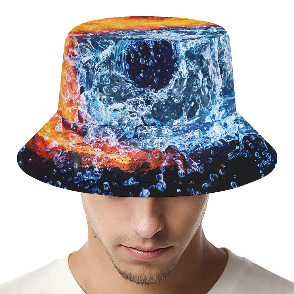 Fire And Water Yin Yang Print Bucket Hat