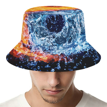Fire And Water Yin Yang Print Bucket Hat
