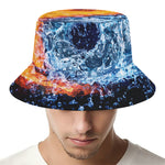 Fire And Water Yin Yang Print Bucket Hat