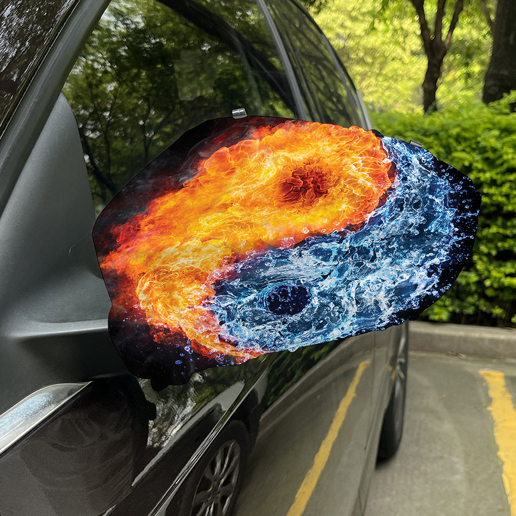 Fire And Water Yin Yang Print Car Side Mirror Covers