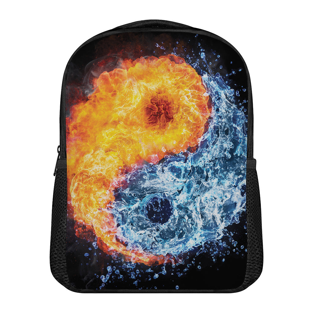 Fire And Water Yin Yang Print Casual Backpack