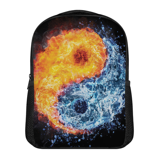 Fire And Water Yin Yang Print Casual Backpack