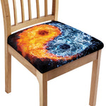 Fire And Water Yin Yang Print Chair Cushion Cover