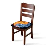 Fire And Water Yin Yang Print Chair Cushion Cover