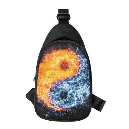 Fire And Water Yin Yang Print Chest Bag