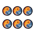 Fire And Water Yin Yang Print Coaster Set