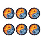 Fire And Water Yin Yang Print Coaster Set