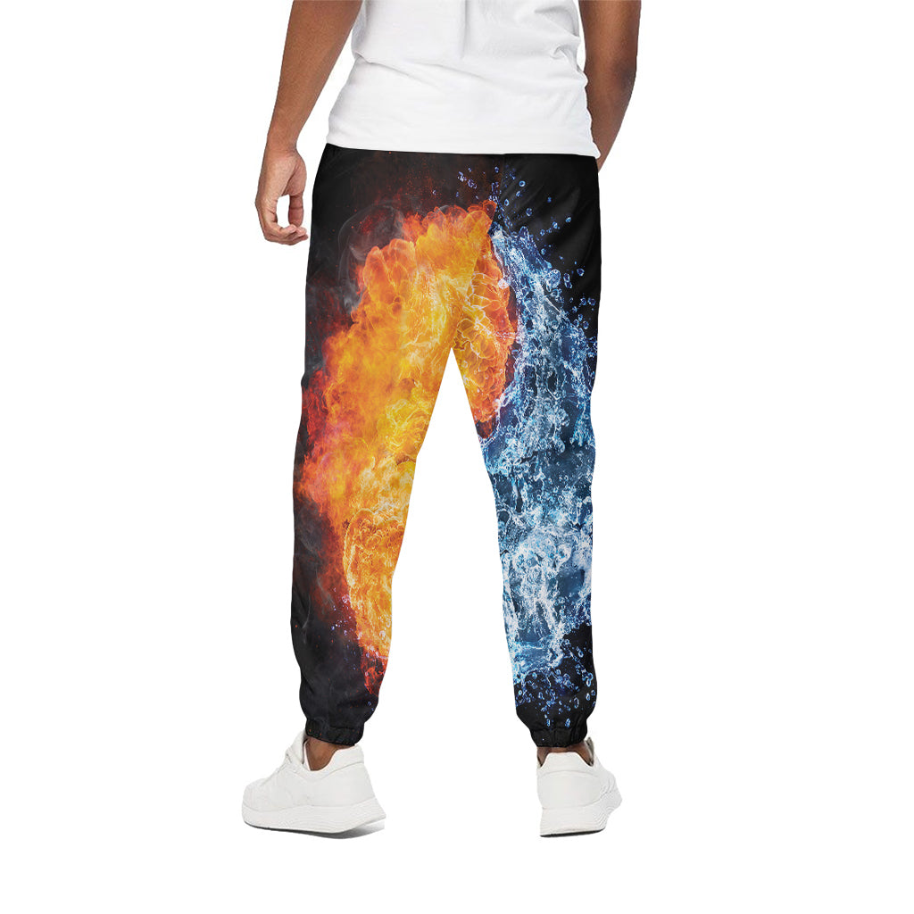 Fire And Water Yin Yang Print Cotton Pants