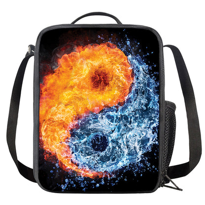 Fire And Water Yin Yang Print Crossbody Lunch Bag