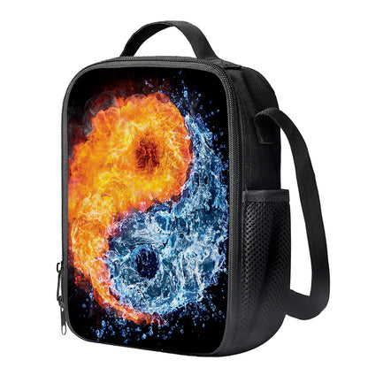 Fire And Water Yin Yang Print Crossbody Lunch Bag