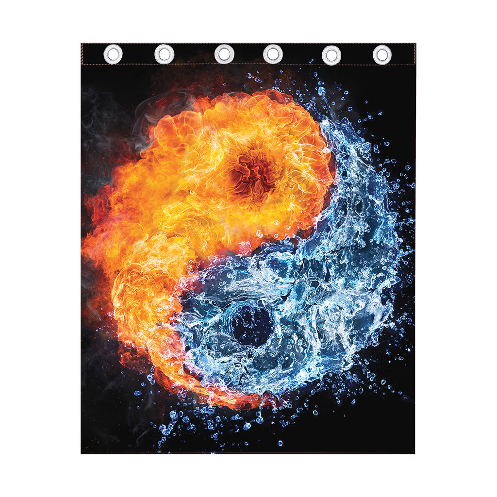 Fire And Water Yin Yang Print Curtain