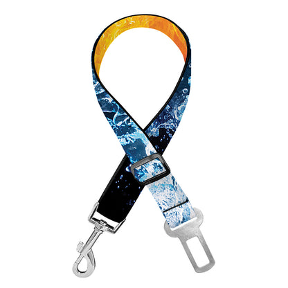 Fire And Water Yin Yang Print Dog Seat Belt