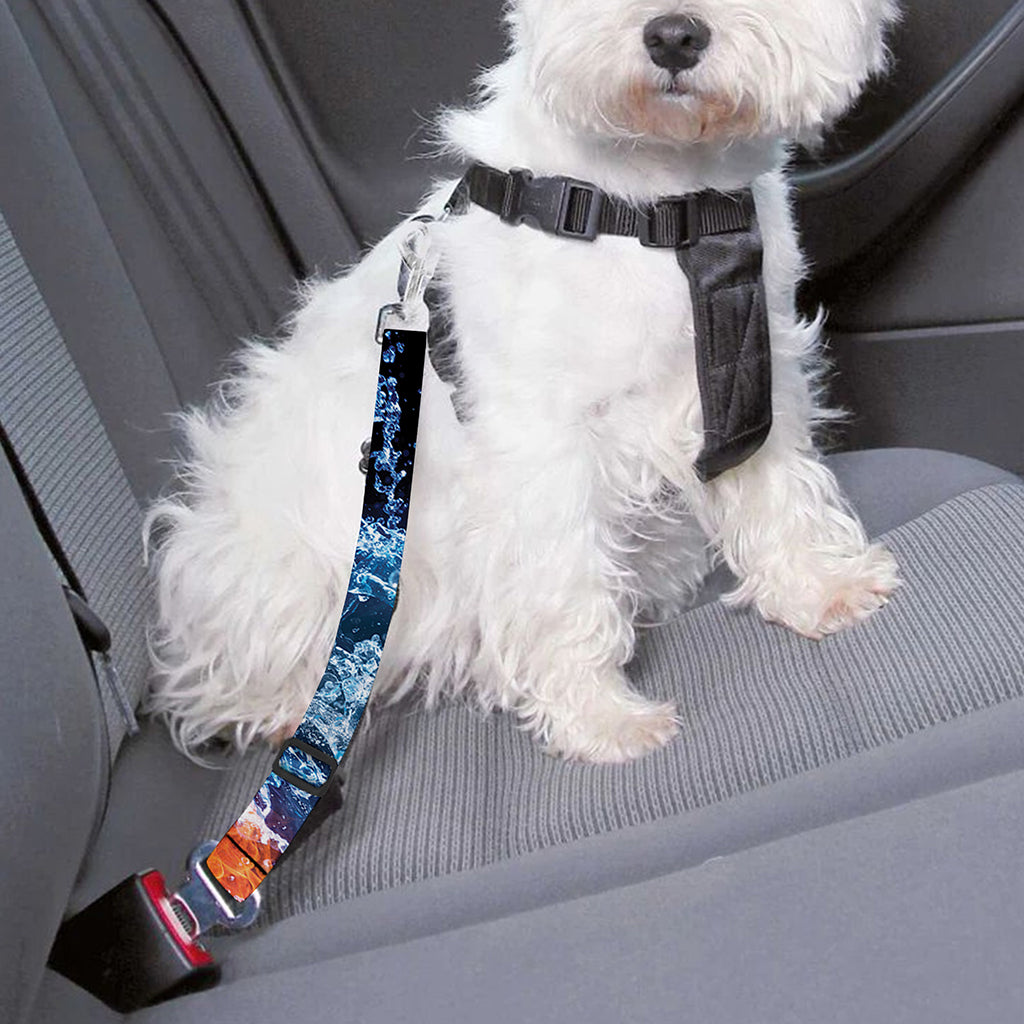 Fire And Water Yin Yang Print Dog Seat Belt