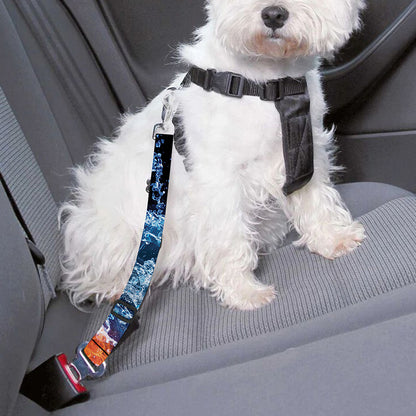 Fire And Water Yin Yang Print Dog Seat Belt