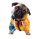 Fire And Water Yin Yang Print Dog Zip Up Hoodie