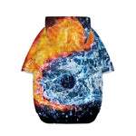 Fire And Water Yin Yang Print Dog Zip Up Hoodie