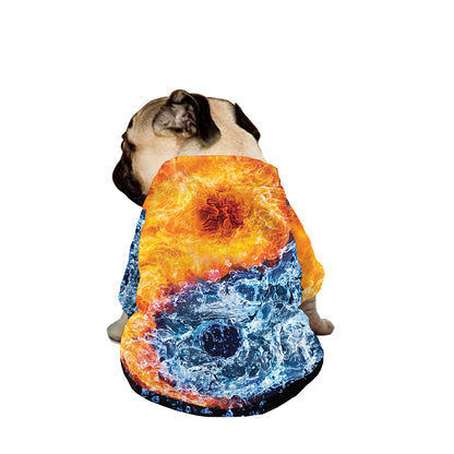 Fire And Water Yin Yang Print Dog Zip Up Jacket