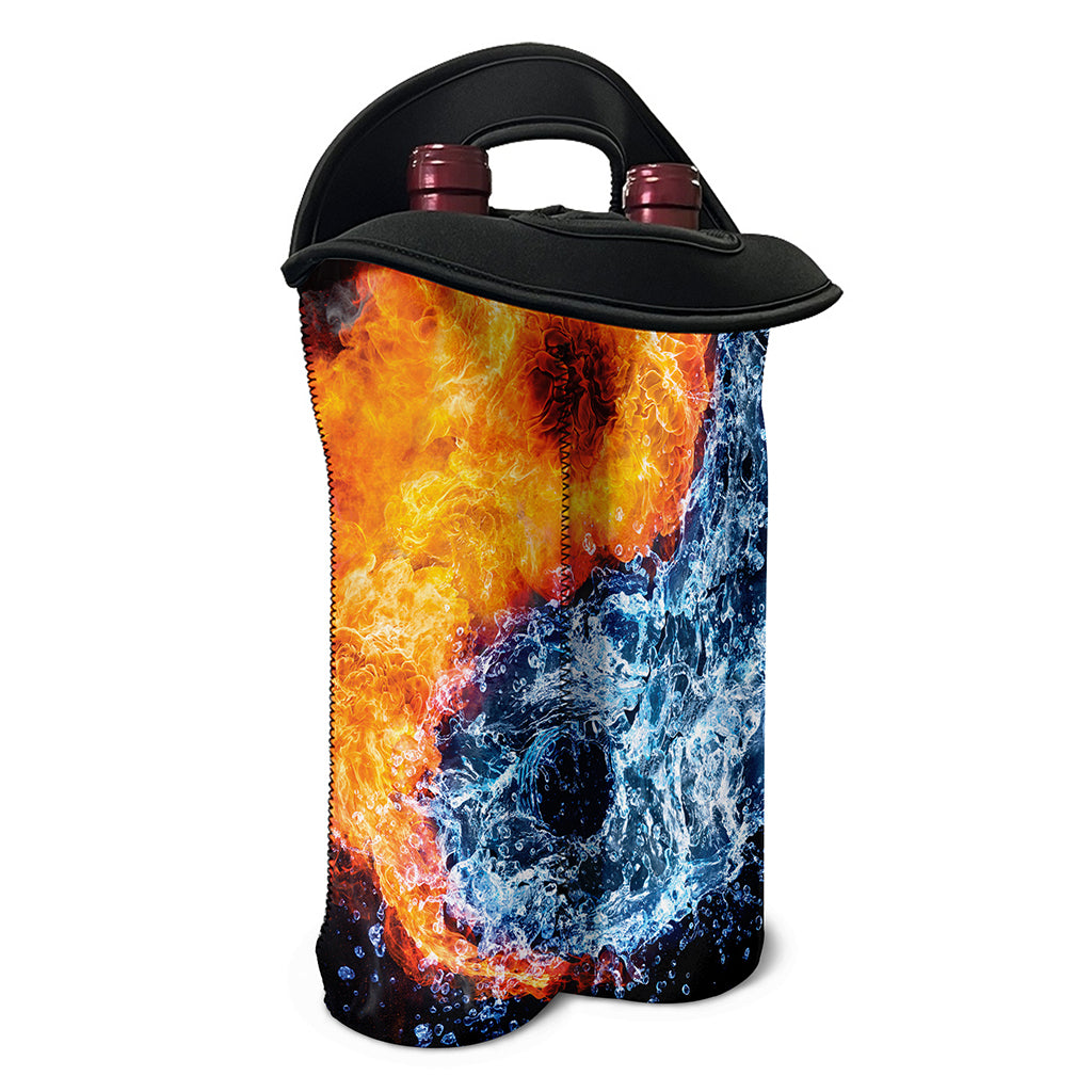 Fire And Water Yin Yang Print Double Neoprene Wine Tote