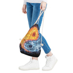 Fire And Water Yin Yang Print Drawstring Bag