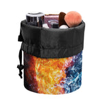 Fire And Water Yin Yang Print Drawstring Makeup Bag